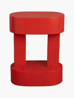 Zuiver Ovaler Metall-Beistelltisch Magenta