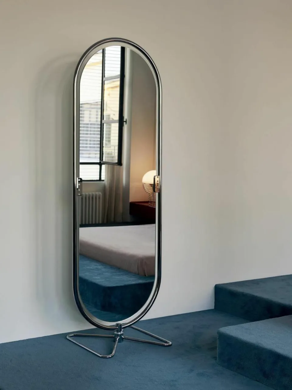 Verpan Ovaler Standspiegel System 1-2-3, Design Verner Panton