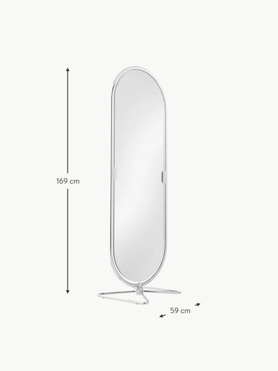Verpan Ovaler Standspiegel System 1-2-3, Design Verner Panton
