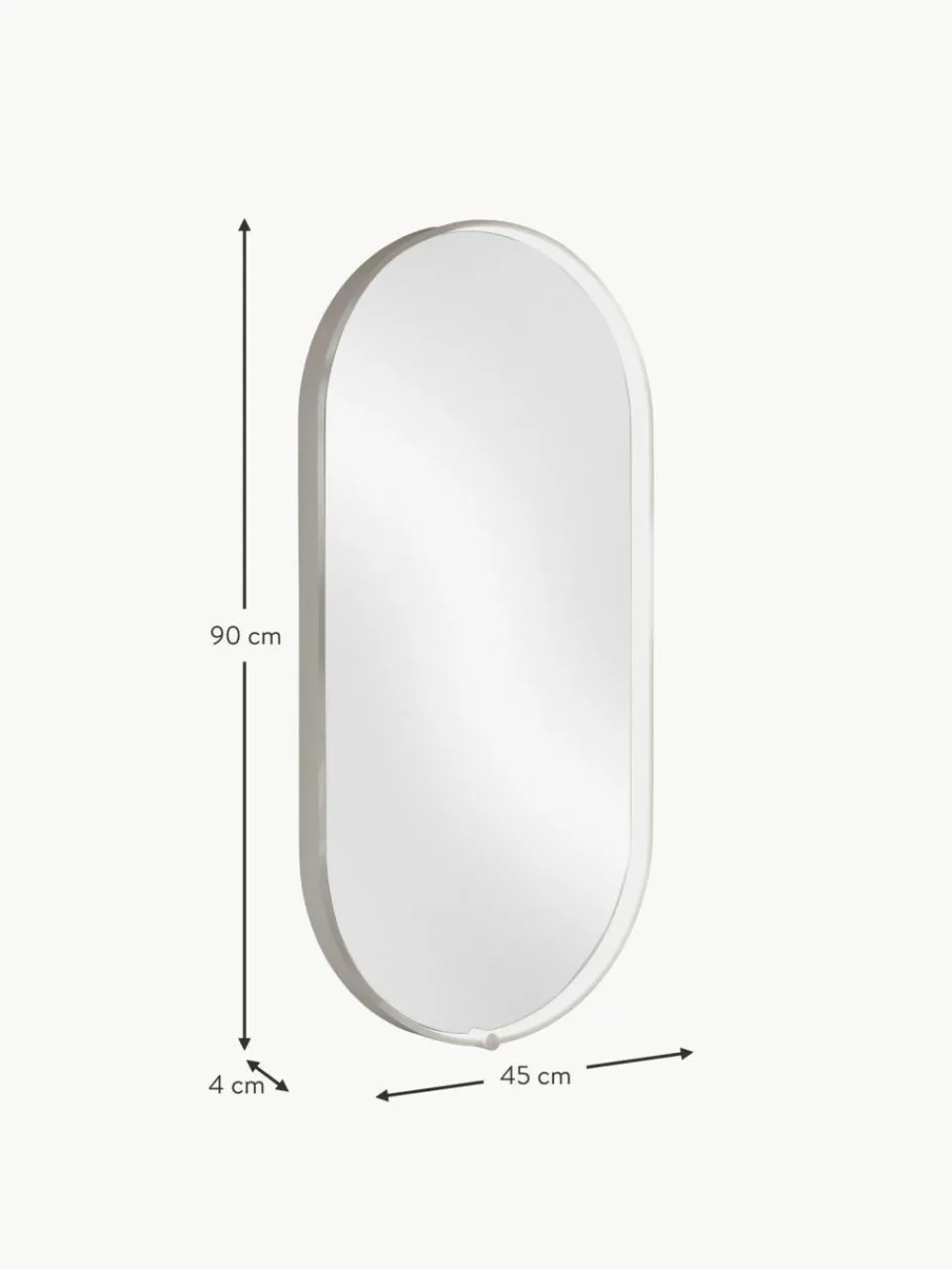 Vanita&Casa Ovaler Wandspiegel Avior mit LED-Beleuchtung