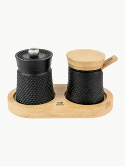 Peugeot Saveurs Pfeffermühle & Salzschälchen Bali mit Löffel, 4er-Set