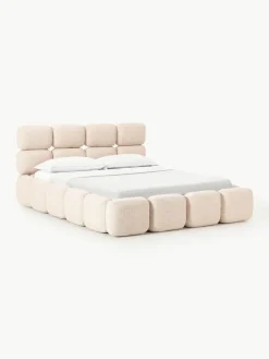 Westwing Collection Polsterbett Tayla aus Bouclé mit Stauraum