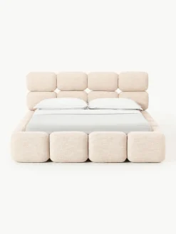 Westwing Collection Polsterbett Tayla aus Bouclé mit Stauraum
