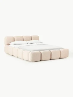 Westwing Collection Polsterbett Tayla aus Bouclé mit Stauraum
