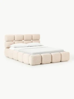 Westwing Collection Polsterbett Tayla aus Bouclé