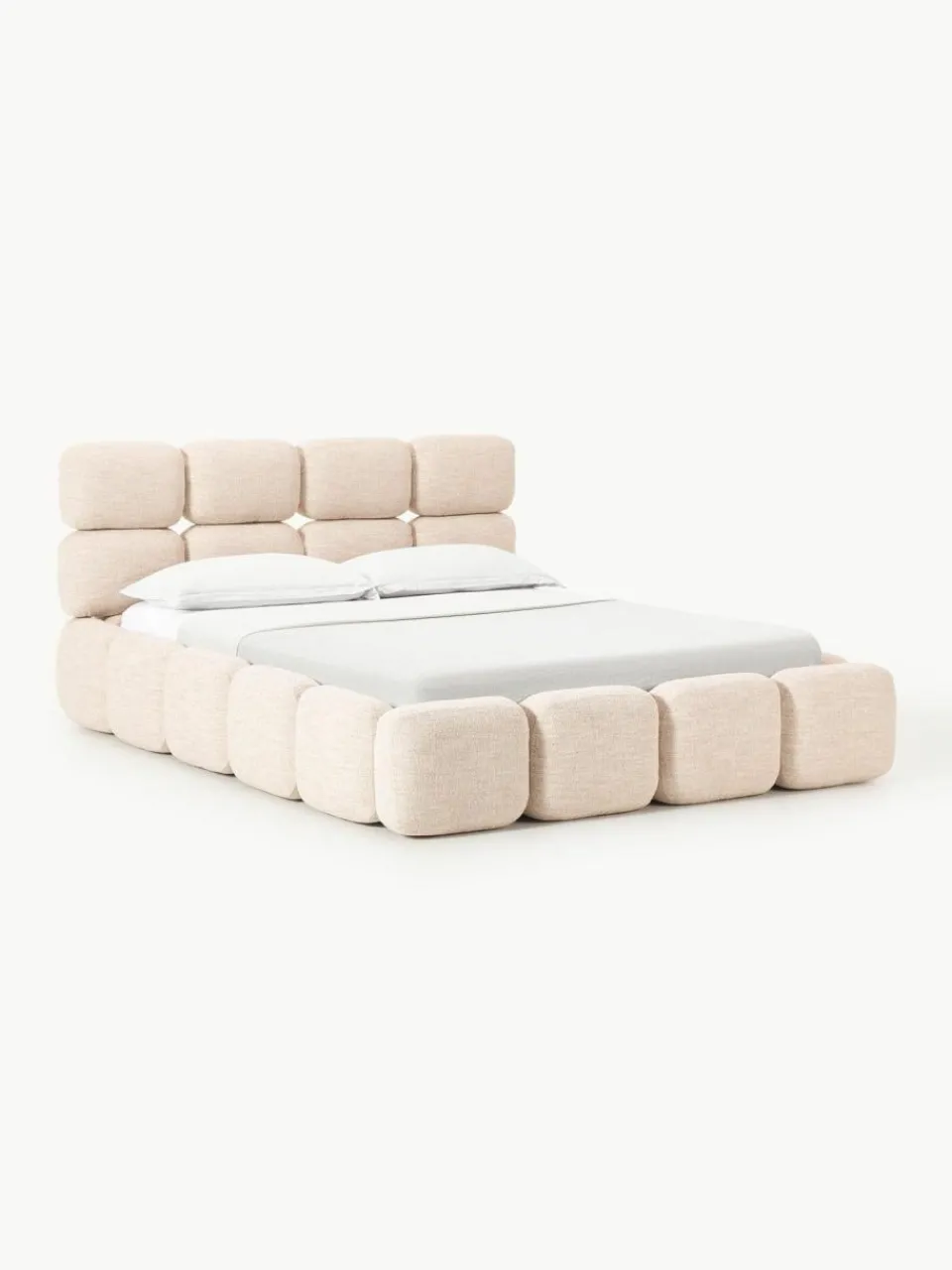 Westwing Collection Polsterbett Tayla aus Bouclé