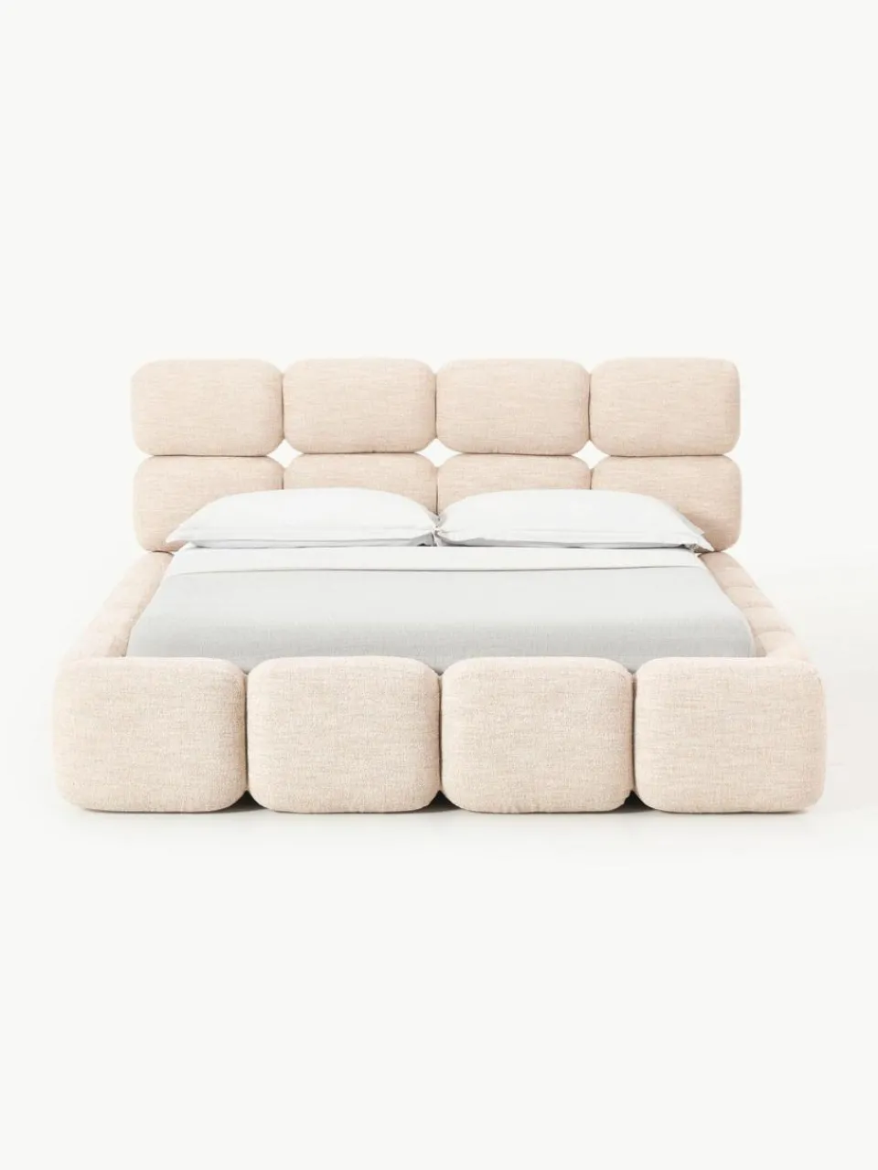 Westwing Collection Polsterbett Tayla aus Bouclé