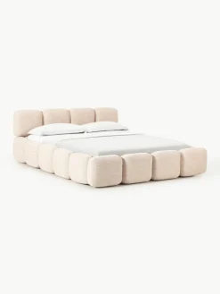 Westwing Collection Polsterbett Tayla aus Bouclé