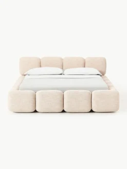 Westwing Collection Polsterbett Tayla aus Bouclé