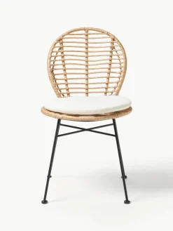 Westwing Collection Polyrattan-Stühle Cordula mit Sitzkissen, 2 Stück