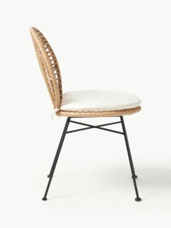 Westwing Collection Polyrattan-Stühle Cordula mit Sitzkissen, 2 Stück