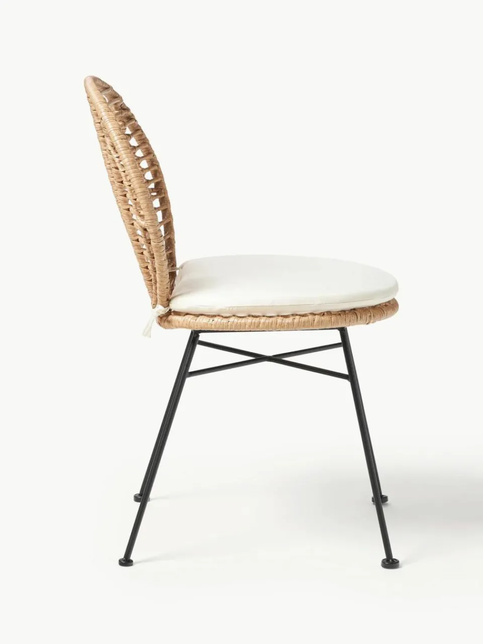 Westwing Collection Polyrattan-Stühle Cordula mit Sitzkissen, 2 Stück