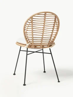 Westwing Collection Polyrattan-Stühle Cordula mit Sitzkissen, 2 Stück