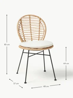 Westwing Collection Polyrattan-Stühle Cordula mit Sitzkissen, 2 Stück