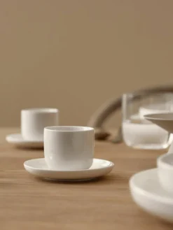 Westwing Collection Porzellan-Espressobecher Nessa mit Untertassen, 4 Stück