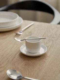 Westwing Collection Porzellan-Espressobecher Nessa mit Untertassen, 4 Stück