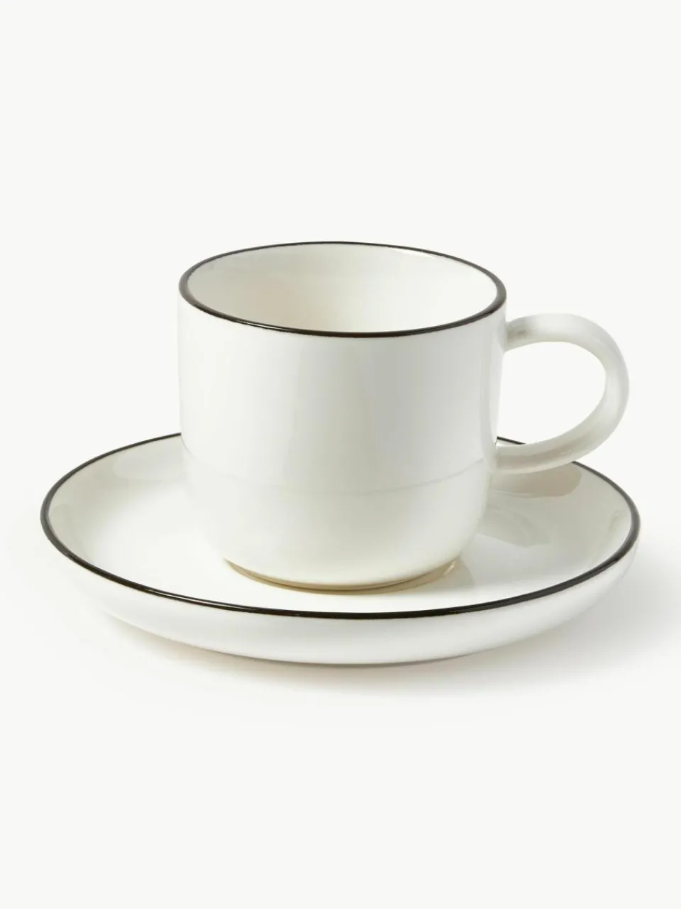 Westwing Collection Porzellan-Espressotassen Facile mit Untertassen, 2 Stück