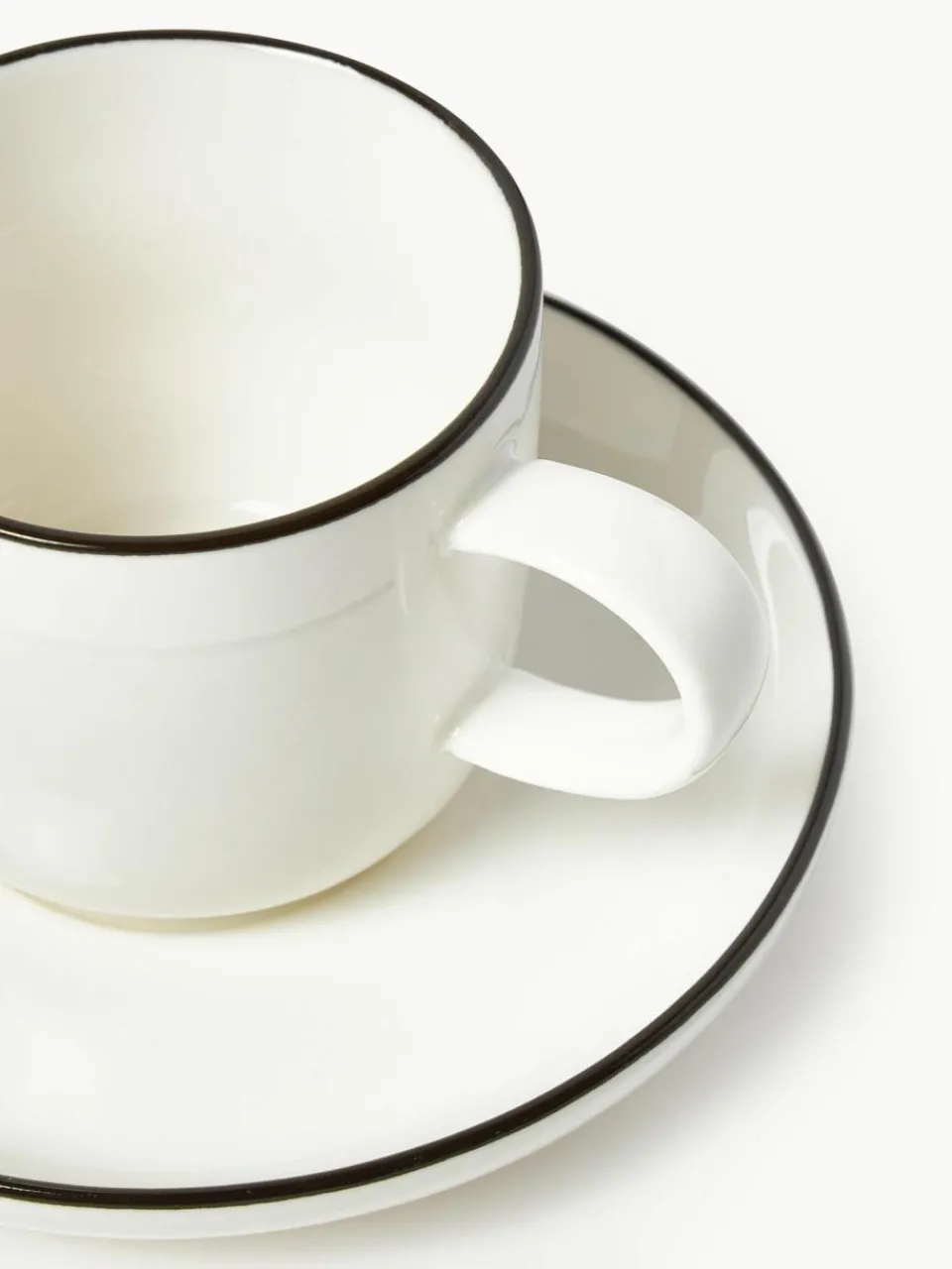 Westwing Collection Porzellan-Espressotassen Facile mit Untertassen, 2 Stück