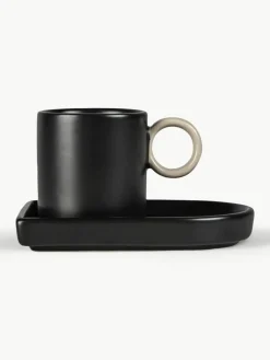 ByOn Porzellan-Espressotassen mit Untertassen Niki, 2 Stück