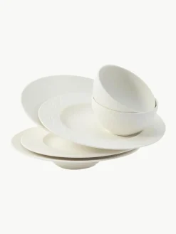 Villeroy & Boch Porzellan-Geschirr-Set Manufacture Rock, 2 Personen (6-tlg.)