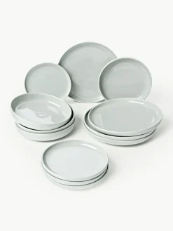 Westwing Collection Porzellan-Geschirr-Set Nessa, 4 Personen (12-tlg.)