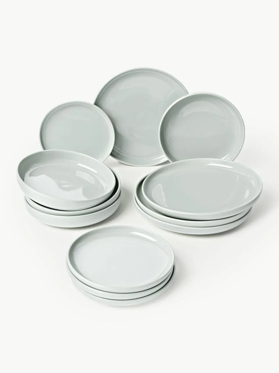 Westwing Collection Porzellan-Geschirr-Set Nessa, 4 Personen (12-tlg.)