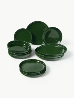 Westwing Collection Porzellan-Geschirr-Set Nessa, 4 Personen (12-tlg.)