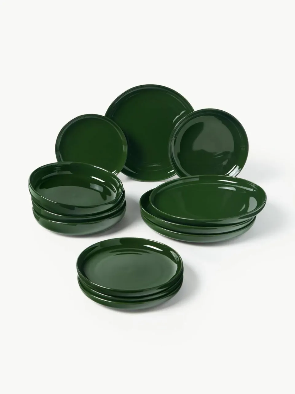 Westwing Collection Porzellan-Geschirr-Set Nessa, 4 Personen (12-tlg.)