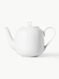 Lyngby Porcelaen Porzellan-Teekanne Rhombe mit Struktur-Muster, 1.9 L
