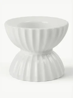 Lyngby Porcelaen Porzellan-Teelichthalter Tura mit geriffelter Oberfläche