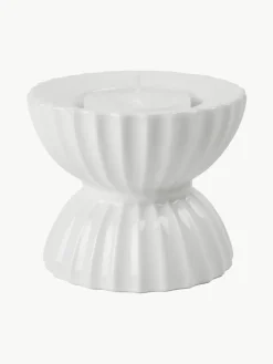 Lyngby Porcelaen Porzellan-Teelichthalter Tura mit geriffelter Oberfläche