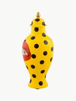 Seletti Porzellan-Vase Toiletpaper mit Deckel, H 47 cm