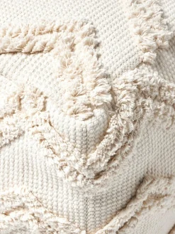 Westwing Collection Pouf Akesha mit getuftetem Zickzack-Muster