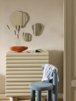 Westwing Collection Rahmenloses Wandspiegel-Set Lia in organischer Form, 3er-Set