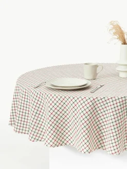 Westwing Collection Runde Baumwoll-Tischdecke Ulla