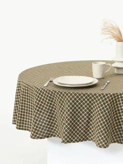 Westwing Collection Runde Baumwoll-Tischdecke Ulla
