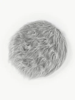 Westwing Collection Runde Kunstfell-Sitzauflage Morten, gelockt