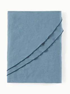 Westwing Collection Runde Leinen-Tischdecke Kennedy mit Umkettelung