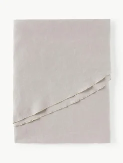 Westwing Collection Runde Leinen-Tischdecke Kennedy mit Umkettelung