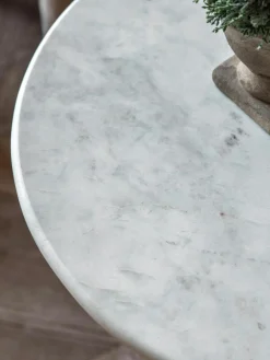 Westwing Runder Beistelltisch Turin aus Glas und Marmor, mundgeblasen