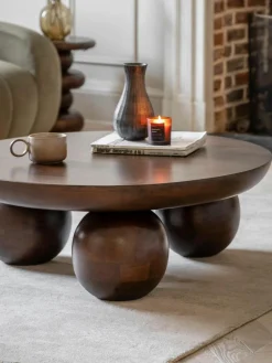 Westwing Runder Couchtisch Sculpt aus Mangoholz