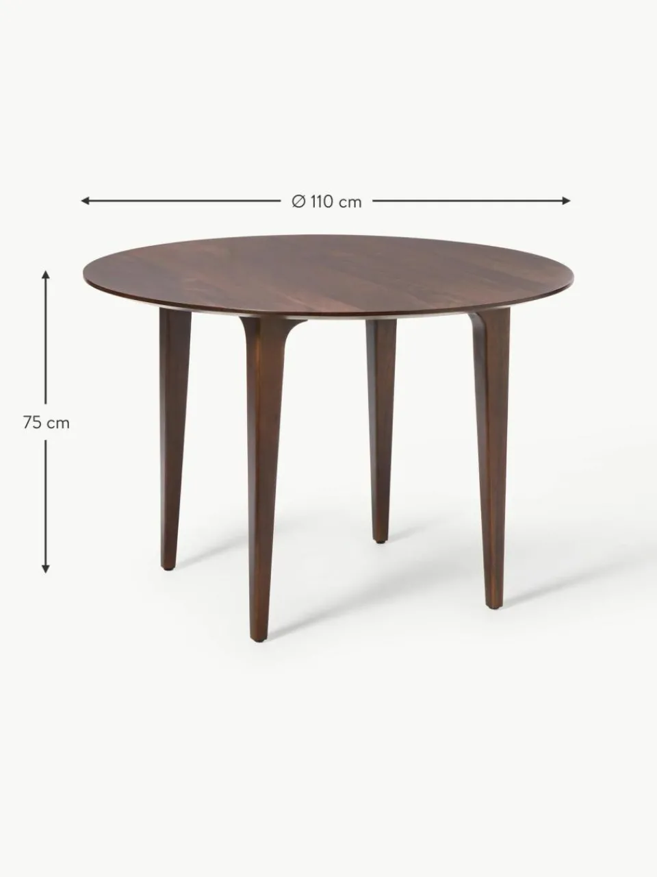 Westwing Collection Runder Esstisch Archie aus Mangoholz, Ø 110 cm