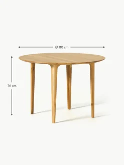 Westwing Collection Runder Esstisch Archie aus Eichenholz, Ø 110 cm