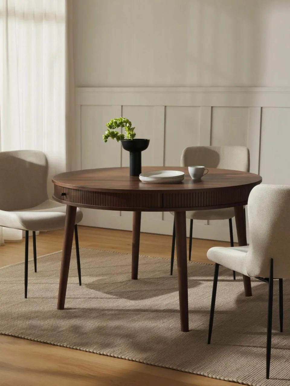 Westwing Collection Runder Esstisch Calary mit Stauraum, Ø 120 cm