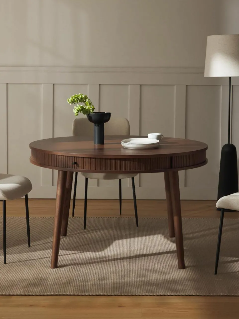 Westwing Collection Runder Esstisch Calary mit Stauraum, Ø 120 cm