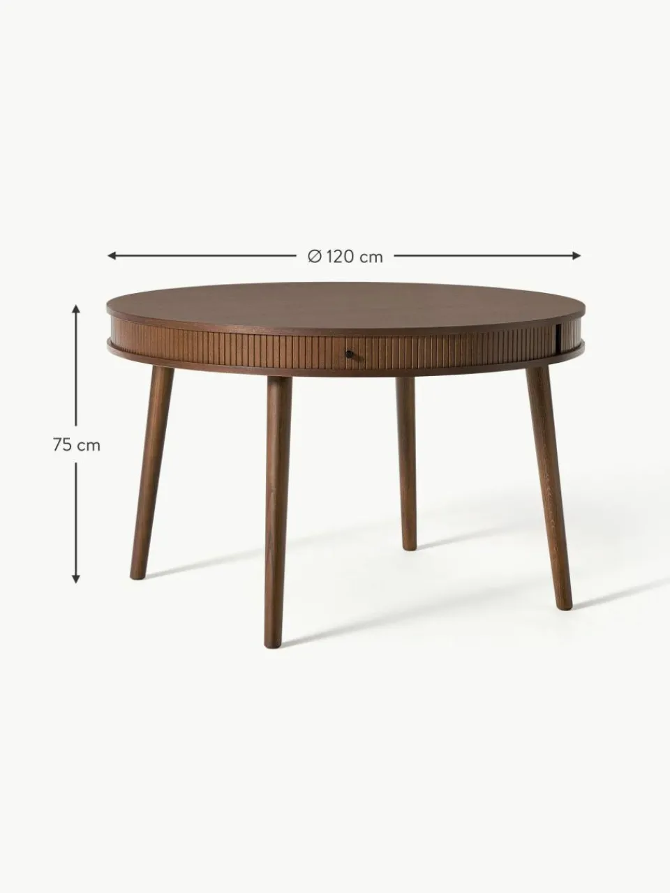 Westwing Collection Runder Esstisch Calary mit Stauraum, Ø 120 cm