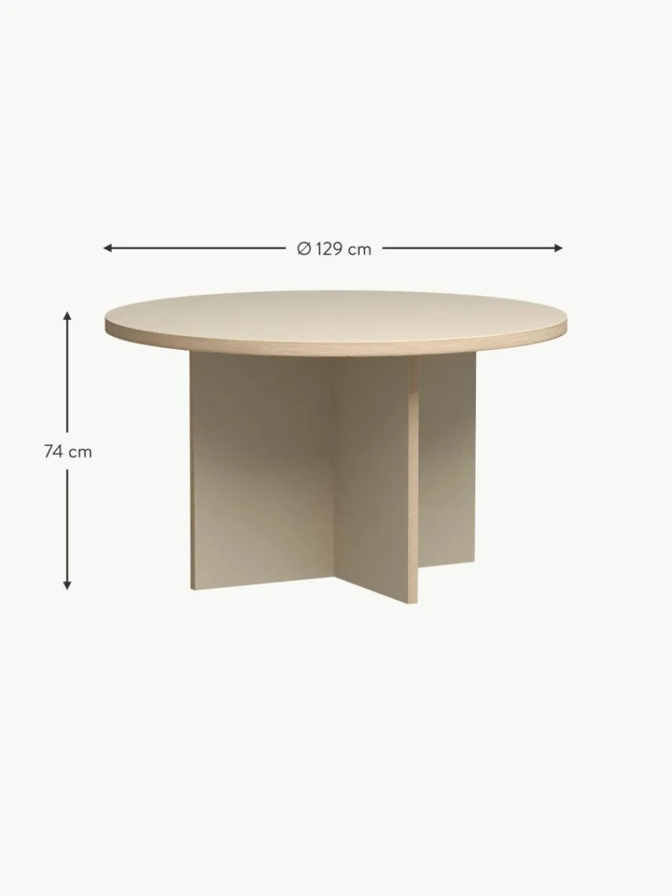 HKLIVING Runder Esstisch Cirkel, Ø 129 cm