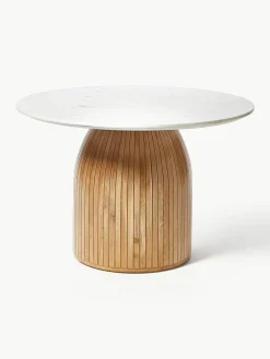 Westwing Collection Runder Esstisch Nelly mit Marmor-Tischplatte, Ø 115 cm