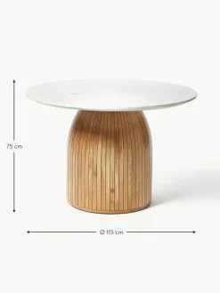 Westwing Collection Runder Esstisch Nelly mit Marmor-Tischplatte, Ø 115 cm