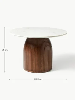 Westwing Collection Runder Esstisch Nelly mit Marmor-Tischplatte, Ø 115 cm